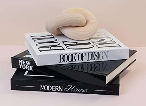 אופנה דקורטיבית ספרים אמיתיים פרימיום XL בגודל של 3 ספרי כריכה קשה - מודרני עם דפים ריקים, ערימת ספרים