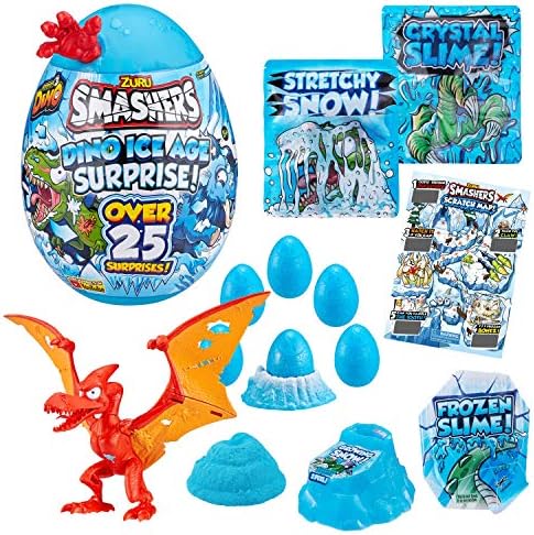 Smashers Dino Ice Age Mammoth Series 3 מאת Zuru Egg Egg עם למעלה מ- 25 הפתעות! - רפש, צעצוע דינוזאור, פריטי