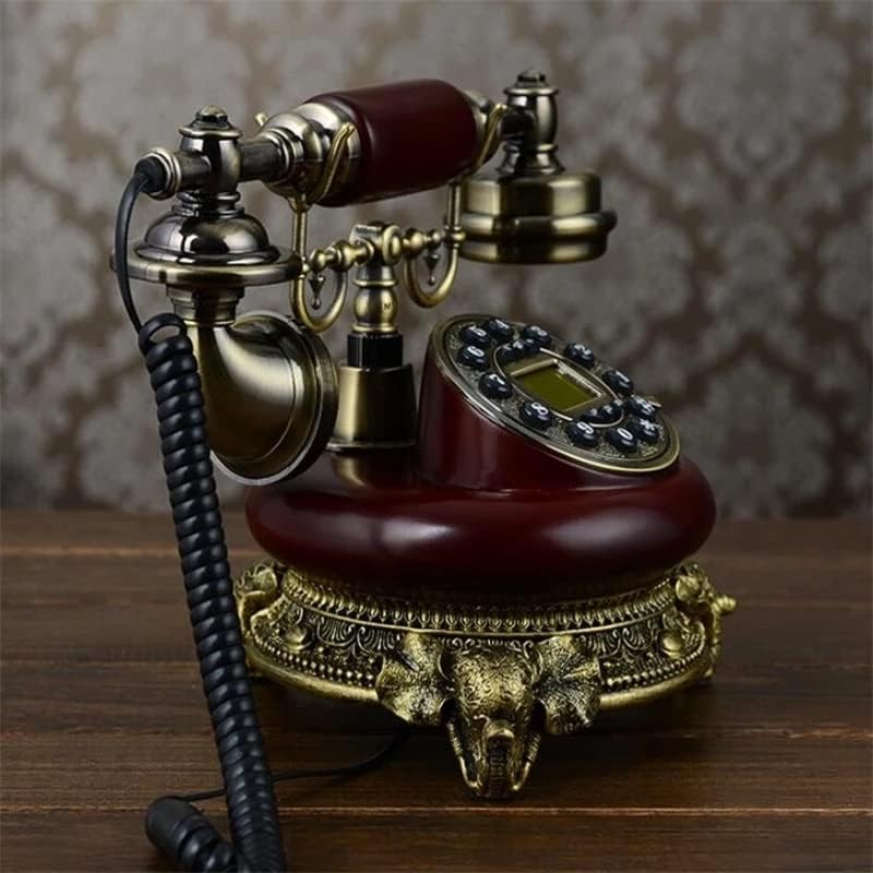 XDCHLK עתיק טלפון קבוע מתקשר בית זיהוי קו קווי שרף טלפון וחיקוי חיקוי לחיוג כפתור ללא ידיים