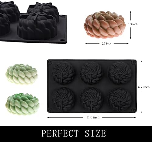 עובש סיליקון עסיסי, סנטה אנה פרח גדול 3D 3D תבניות נרות שוקולד לקישוט עוגות, נר קאפקייקס, סוכריות,