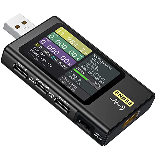 בודק USB 4-28V 7A LCD USB A&C מתח זרם מתח נוכחי בודק מולטימטר, זיהוי מטען מהיר יכולת ההפעלה