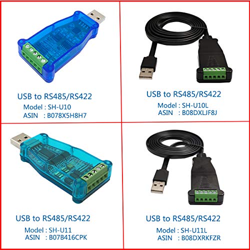 DSD Tech SH-U10L USB ל- RS485 כבל עבור Windows 10 8 7 MacOS Linux 5ft
