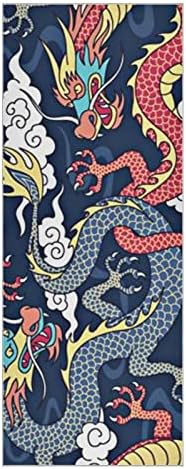 שמיכת יוגה אוונדרן ענן-דרקון-סין-יפני מגבת יוגה מגבת מגבת