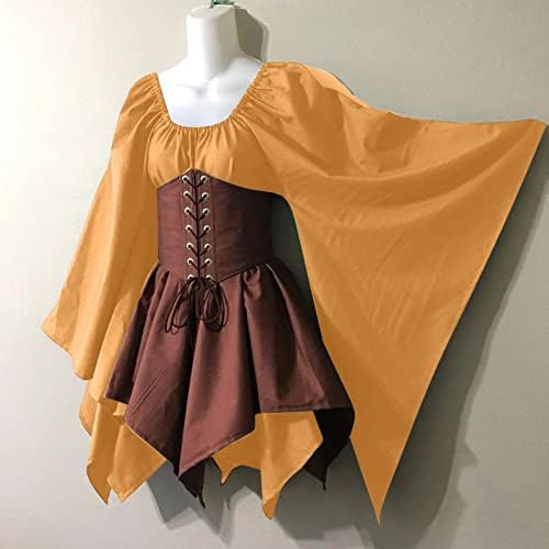 PBNBP שמלות רנסנס מימי הביניים עם מחוכים תלבושות פיות שדמות קדמיות