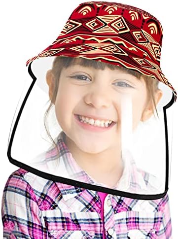 כובע מגן למבוגרים עם מגן פנים, כובע דייג אנטי שמש, שבט רטרו אדום אפריקני