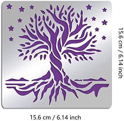 עץ FingingInspire החיים מתכת יומן סטנסיל כוכבי צביעת מתכת תבנית נירוסטה מתכנן רב -פונקציונלי שבלונות מתכתיות