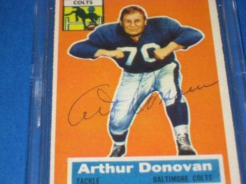 Art Donovan חתמה על כרטיס Topps משנת 1956 36 בקט אימת - כרטיסי כדורגל עם חתימה של NFL