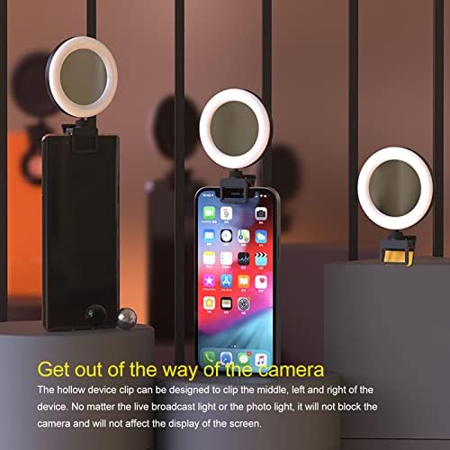 סמארטפון מילוי אור, כיוונון זווית שרירותית קליפ נטען נייד על טבעת Selfie אור לצילום לילה