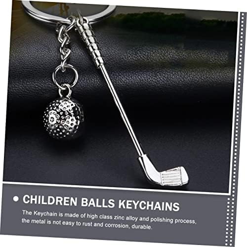 4 יחידות מפתח שרשרת ילדים מפתח שרשרות ילדי מתנות ספורט צעצועי אבץ סגסוגת כסף גולף כדורי מפתח טבעת מחזיק