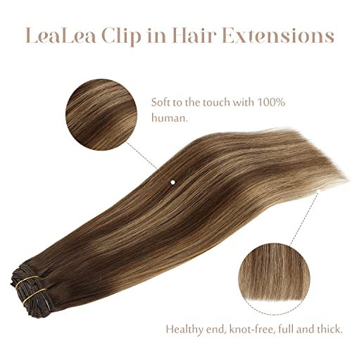 קליפ בתוספות שיער, לייליה שוקולד חום כדי קרמל בלונד קליפ בתוספות שיער אמיתי שיער טבעי ישר רמי שיער