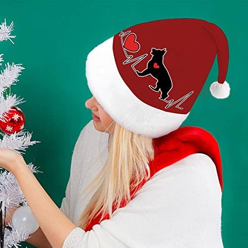 רועה גרמנית פעימות לב חג המולד כובע סנטה כובע עבור יוניסקס מבוגרים נוחות קלאסי חג המולד כובע עבור