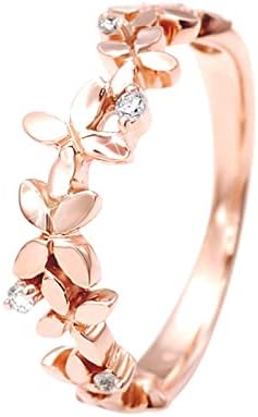 פרח נשים יהלום טבעת מסוגננת טבעת מתנה טבעת מתנה טבעת קריסטל וינטג '