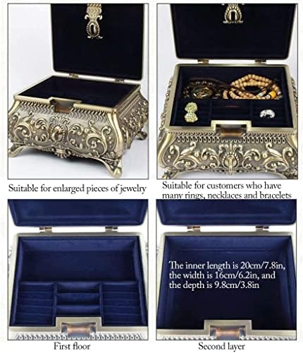 תכשיטים של Ruvoo תכשיטים תכשיטים וינטג 'מטאלי פרחוני חרוט תכשיטים כפולים תכשיטים עגיל טבעת עגיל מארגן