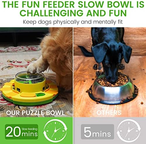 צעצועי פאזל לכלבים, מתקן קערת מזין איטי לכלבים, צעצועי כלבים אינטראקטיביים לאימון מנת משכל