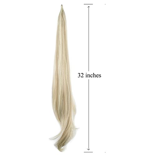סינטטי שיער הרחבות מלוכלך בלונד קוקו גמיש לעטוף שיער גל שרוך קוקו שיער חתיכות לנשים 16613 32 סנטימטרים