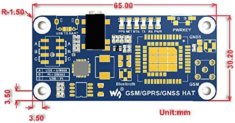 GSM/GPRS/GNSS Bluetooth HAT לוח הרחבה של לוח GPS מודול SIM868 תואם ל- Raspberry Pi 2B 3B אפס אפס W תמיכה