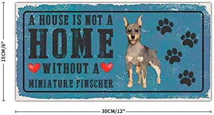 לוח כלב מתכת כפרי שלט בית הוא לא בית ללא כלב מיניאטורי פינצ'ר חיות מחמד קיר כלב D¨ ... פו פאו בית