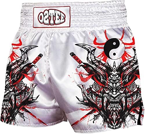 מסכת O2Tee Unisex מסכת Samurai MMA MAAY מכנסיים קצרים תאילנדים לגברים נשים אגרוף כושר קיקבוקסינג
