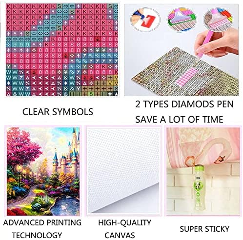 5 חבילות 5D ערכות ציור יהלומים למבוגרים מתחילים מקדחה מלאה DIY Diamond Art Rhinestone Stitch Stitch