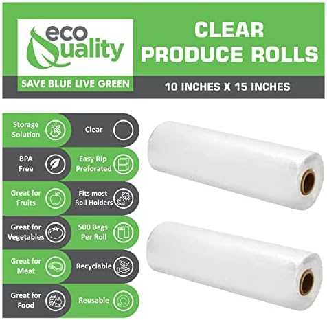 איכות אקולוגית 10 על 15 שקיות תוצרת פלסטיק על גליל 500 שקיות / גליל - שקיות גליל לאחסון מזון, שקיות ניילון