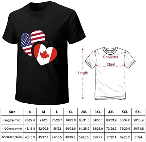 קנדה ארהב דגל ארהב חולצת טריקו כותנה לגברים שרוול קצר צוואר צוואר טי טיז גרפי חוף קיץ