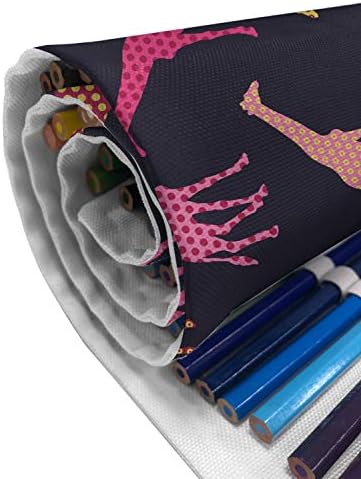 עפרונות ג'ירפה של אמבסון מחזיק גליל עטוף מארז, גן חיות מנוקד וצבעי חיים צלליות בעלי חיים דפוס חיות בר היפסטר,