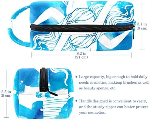 תיקי קוסמטיקה של Tbouobt תיקי איפור לנשים, שקיות טיול איפור קטנות, כוכב ים כחול כוכב ים כחול