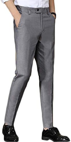 Andongnywell Premium Premium Stremium Slim Fit מכנסיים זכר זכר דק תשע דקות צעיר מכנסיים מזדמנים