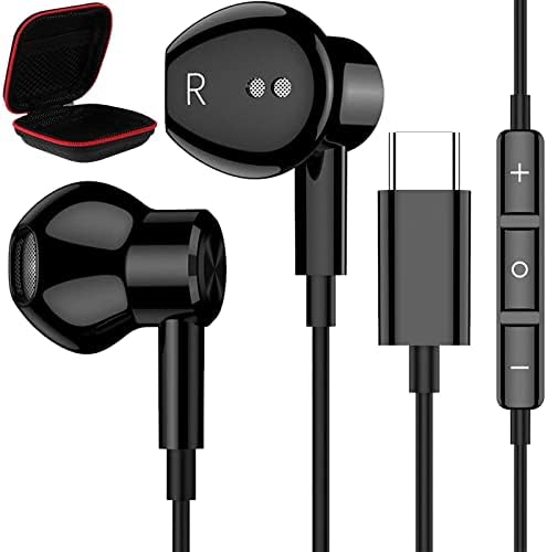 Cooya USB C אוזניות אוזניות באוזניים עם מיקרופון, אוזניות USB C מגנטיות עבור Samsung Galaxy S23 S22 Ultra