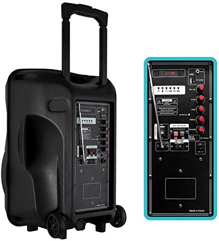 צליל Befree 12 אינץ '2500 וואט Bluetooth נטען נטענת רמקול PA נייד עם אורות מאיר, שחור, רמקול נייד BFS-12