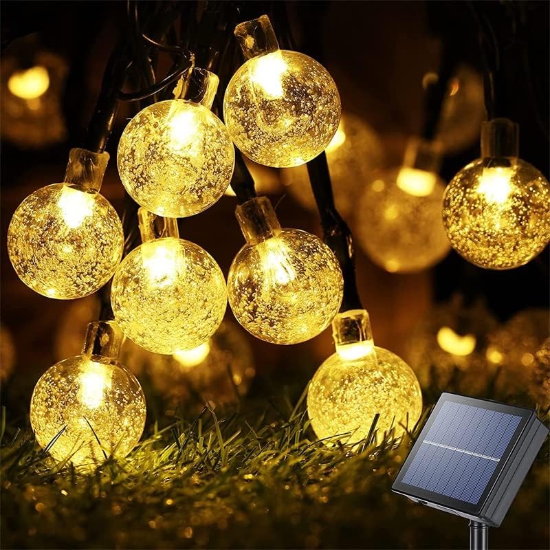 SDGH אורות מיתר סולארי חיצוני LED גביש גלובוס אור עם מצבים אטום למים סולארי פטיו פטיו לעיצוב מסיבת גן