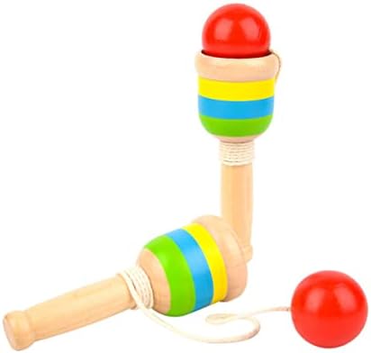 Canight 2 pcs גביע נהדר מיני צעצועים ילדים תופסים ילדים צעצועים עיניים ואימוני עץ קנדמה עץ יד תופסת כדור תיאום