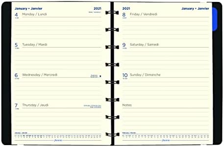 מתכנן שבועי של פילופקס, 12 חודשים, ינואר עד דצמבר 2022, כריכה תאומה-חוט, דו לשוני, 8.25 x 5.75, שחור