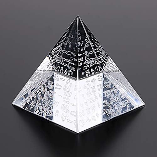 משלמי 60 ממ פירמידה קריסטל פריזמה קישוט שולחן קישוט זכוכית משקל נייר פירמידה מצרית עם אופי