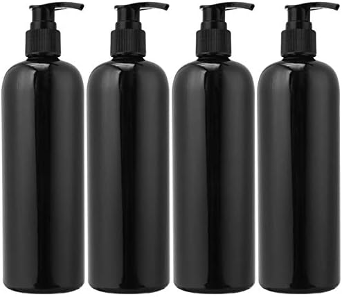 Doitool Shampoo and Dispenser 4PCS- 500 מל מתקן סבון שחור מתקן מקלחת עם שמפו ומיומנים לבקבוקי מרכך