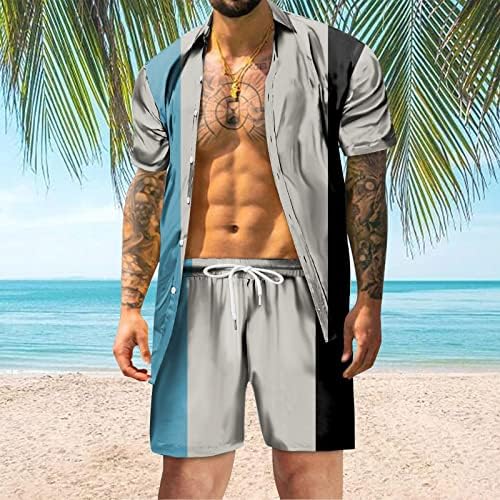 BMISEGM Mens חולצה גברים קיץ אופנה פנאי הוואי חוף הים החוף חוף דיגיטלי הדפסת תלת מימד צמר צמר רזה