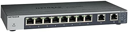 NetGear 10-Port Gigabit/10G Ethernet מתג לא מנוהל-עם 8 x 1G, 2 x 10 גרם/רב-גיג, שולחן עבודה,