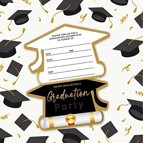 הזמנות שללינקו למסיבת סיום עם מעטפות, 2023 אספקת מסיבות סיום מכללות או תיכון -כובע סיום