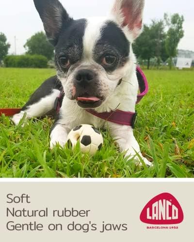 לאנקו קטן כלב כדורי חורק כדורגל גומי כלב צעצוע גור