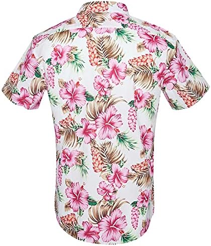 2023 חולצת חוף חם חדש שרוול קצר כותנה לגברים מודפסים חולצה הוואי פרחים מודפסים פרחים מזדמנים אלואה