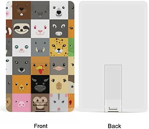 סט של חיות חמודות חמודות חמודות פנים עם כרטיסי אשראי כונני פלאש USB כונני זיכרון מותאמים אישית