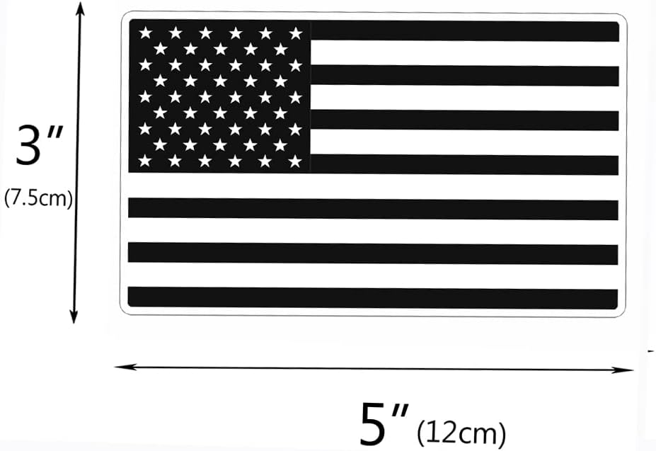 מגנט אמריקאי דגל שחור מדבקות רכב רפלקטיביות למשאיות מכוניות, סט 2 יחידות קדימה ואחורה