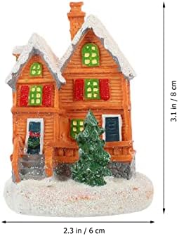 בתי כפר חג המולד של יארדווה הובילו את עיר חג המולד בית זוהר בית שלג צלמית פיסול בית מיניאטורי המופעל באמצעות