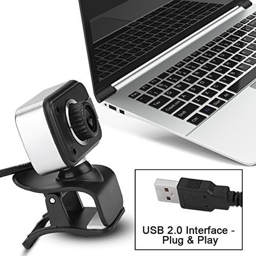 מצלמת רשת עם מיקרופון, 640 x 480/0.3MP מצלמת USB עם תמיכה בהרכבה על תמיכה 360 ° ו -30 מעלות התאמה אנכית המתאימה
