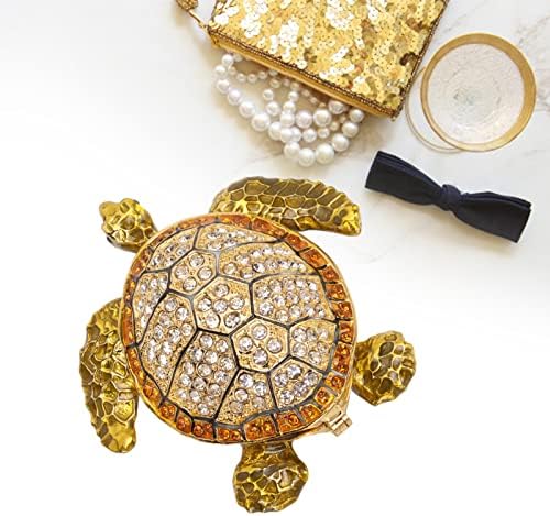 קופסת תכשיטים של תכשיט תכשיט, פסמונים צבים נוצצים עם צב עם מארגן אבזם מגנטי קופסת תכשיטים לאחסון