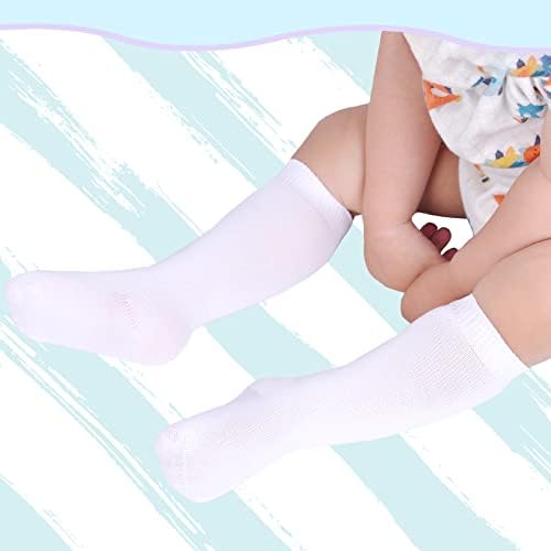 מיני מלאך תינוק ברך גרביים גבוהות גרביים גבוהות גרבי כותנה חלקות לתינוקות יילודים פעוטות בנות בנות 5 זוגות