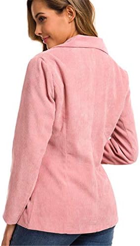 Andongnywell צבע אחיד לנשים שרוול ארוך משקל קל עבודה מזדמנים של חליפת בלייזר ז'קט מעילים מעילים