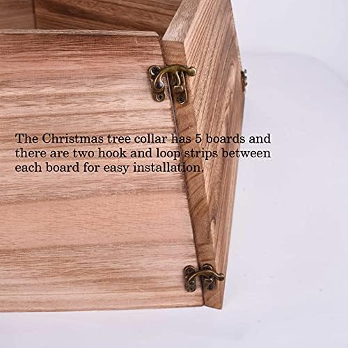 קופסת עמדת עץ חג המולד של Vencer מעץ, קישוטים כפריים, יצירת כוכב, 5 לוח עם ווים, התקנה קלה, בסיס