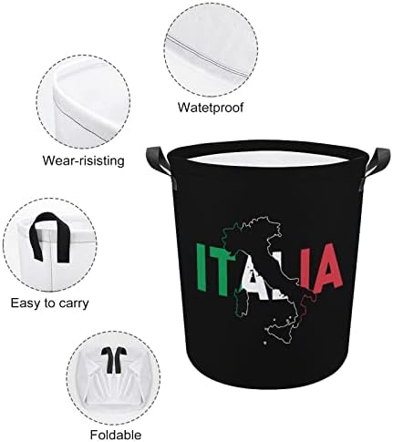 איטליה דגל מפת סל כביסה מתקפל אחסון סל סל תיק בגדי סלי לבית במעונות