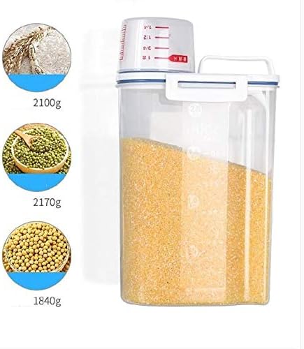 דגנים מכשירי מזון מכולות דגנים צנצנות אטום מזון ארגונית עבור אורז קמח לחיות מחמד מזון עם כוס מדידה